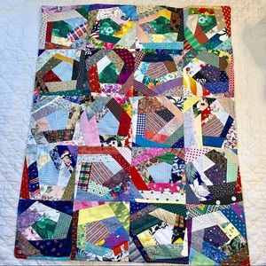 MULTICOLOR RAG QUILT 43X33”